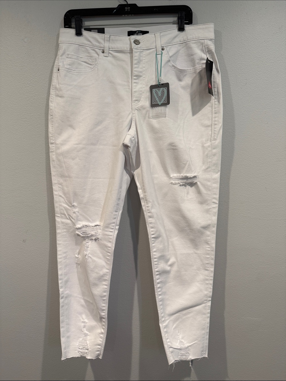 LuLaRoe White Jeans with Distressed Details